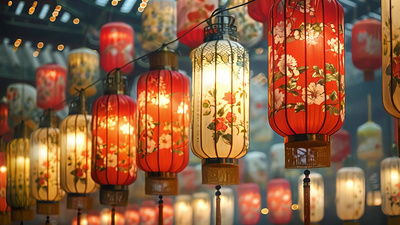 燈籠ae模板 燈籠pr模板 燈籠視頻素材 千庫網