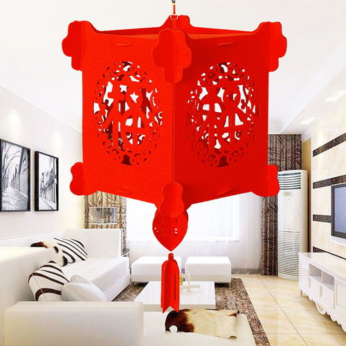 春節(jié)新年用品裝飾高檔植絨燈籠貼金掛件元旦元宵節(jié)無紡布福字宮燈