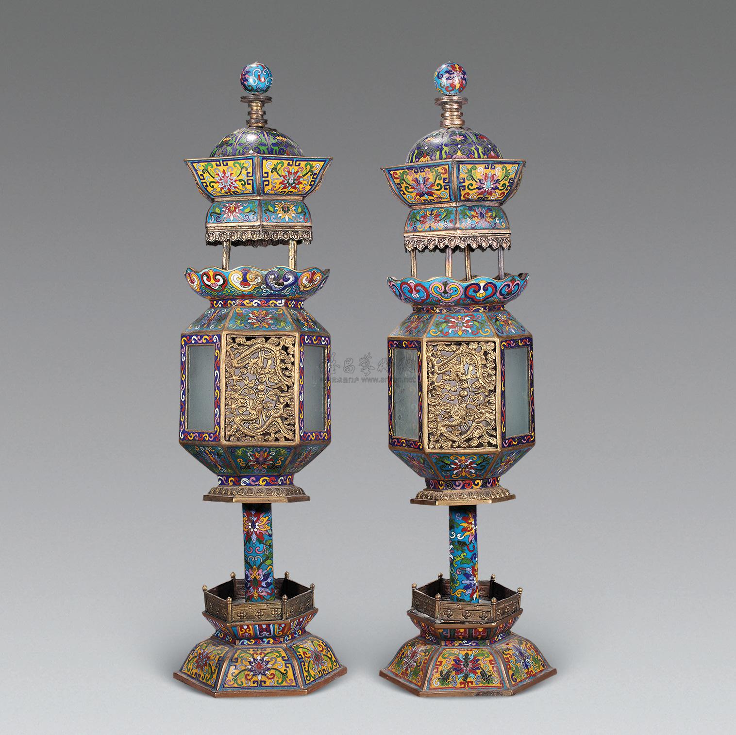 清掐絲琺瑯宮燈 宮廷藝術的璀璨明珠