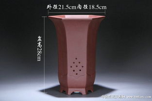 包郵精品紫紅泥六方高宮燈紫砂花盆 藝術與實用的完美融合